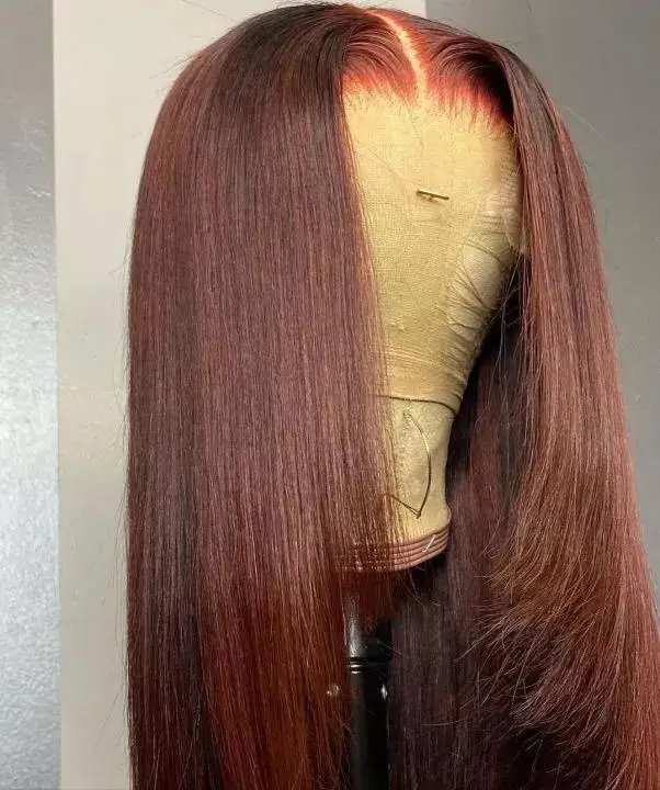 13X3Pre Plucked Mixed colorful Natural Hairline HD Synthetic Lace front hair wig for Women