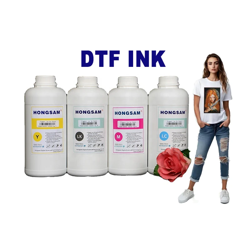 Hongsam Ink Supplier CMYK 1000mL Pigment Dtf Direct to Film ink For i3200 xp600 dx5 dx7
