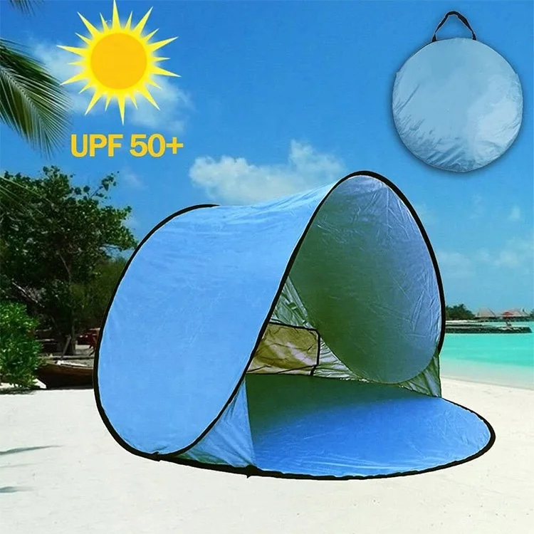 UPF 50+ Easy Pop Up 1-2 Person Beach Tent Sport Umbrella Instant Sun Shelter Tent Sun Shade Baby Canopy