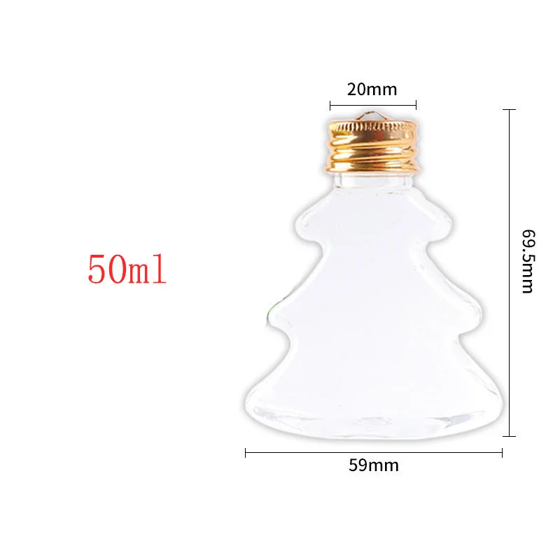 Wholesale 50ml Christmas Tree Decor plastic Beverage Bottle Ornaments Festive Decorations with Aluminum lid