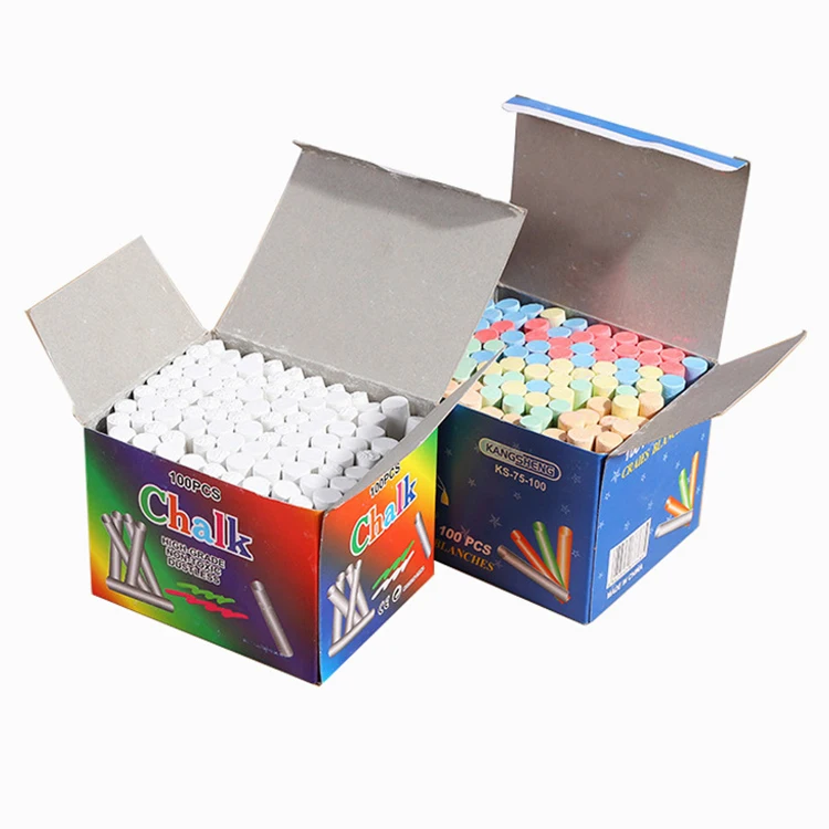 100pcs High Quality Dust-free Chalk School Student Teacher Office Hot Sale Chalk Colored And White Color Chalk