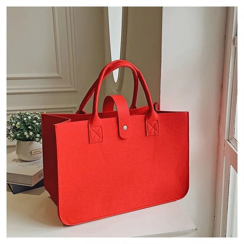 Custom Logo Large Capacity Tote Bag Women Outdoor Shoulder Bag Lady Handbag Shopping Advertising Gift Package Ladies Felt Bags