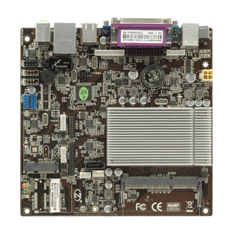 MINI ITX J1800/J1900 Motherboard 2 LVDS+ VGA for POS MACHINE