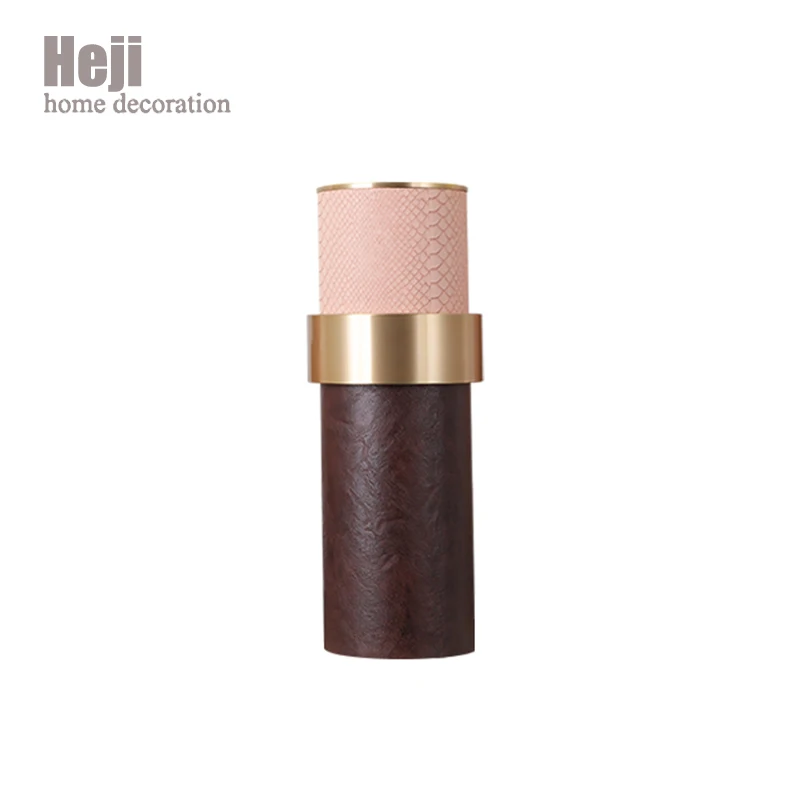 Hot Selling Home Kitchen Office Decorative Vase Home Decor leather Flower Vases