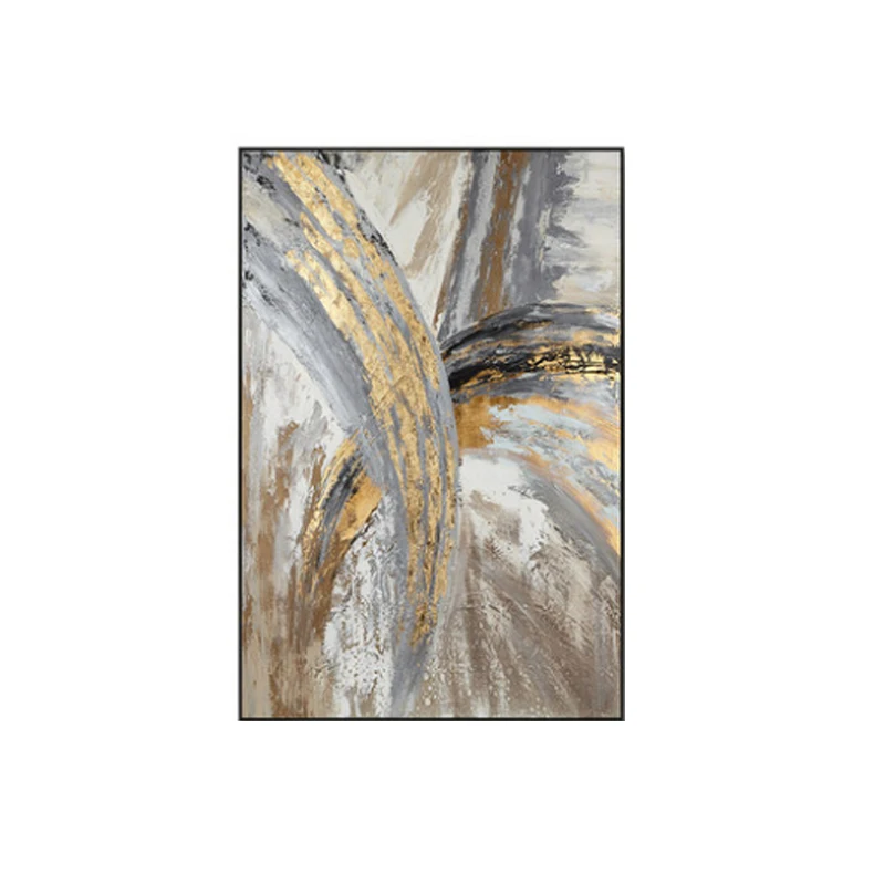 Pure hand-painted oil painting living room decorative painting gold foil background wall hanging painting abstract texture mural