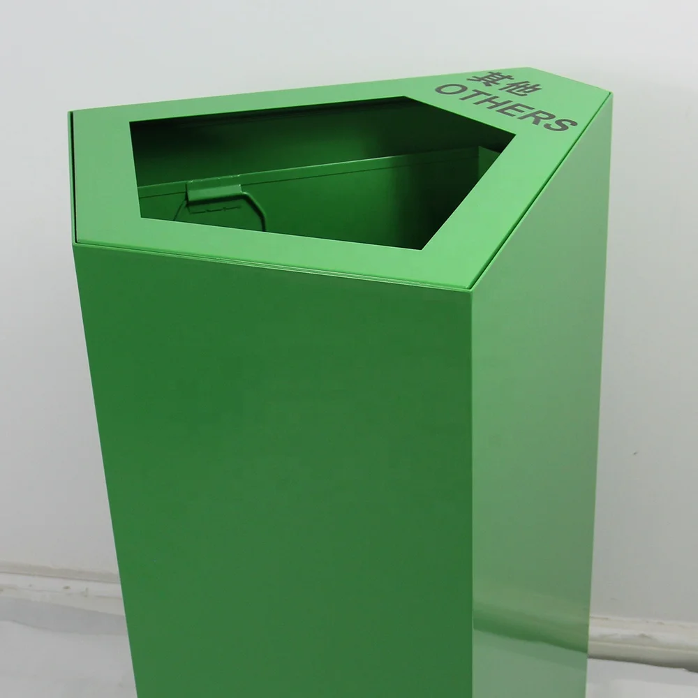 Government Use Green Waste Seperation Bin Sanitation Containers Classified Recycling Bin 3 Compartments