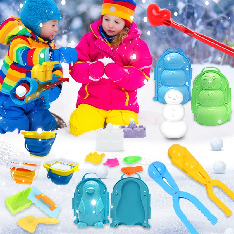 Winter outdoor  plastic snowball maker snow mixing products play snow children play snowball holder wholesale toys