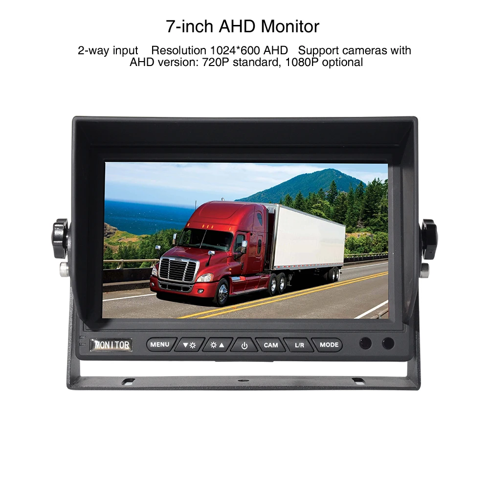 PJAUTO 2-4ch AHD Разделенный экран автомобильный монитор DVR 7 дюймов Автомобильный ЖК-монитор для грузовика вилочный автобус фургон