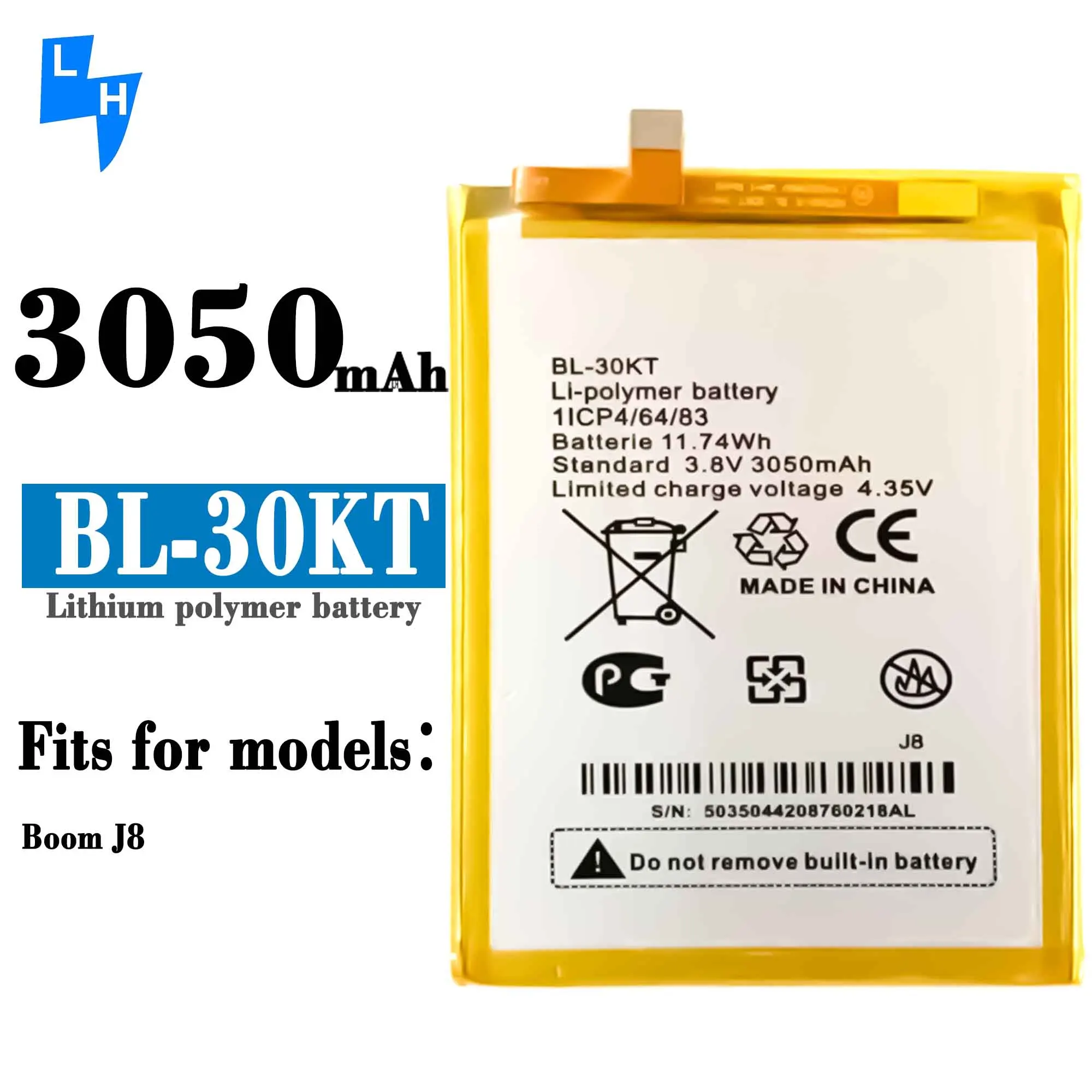 Аккумулятор для мобильного телефона 3050 мАч BL-30KT Boom J8 аккумуляторные батареи Tecno