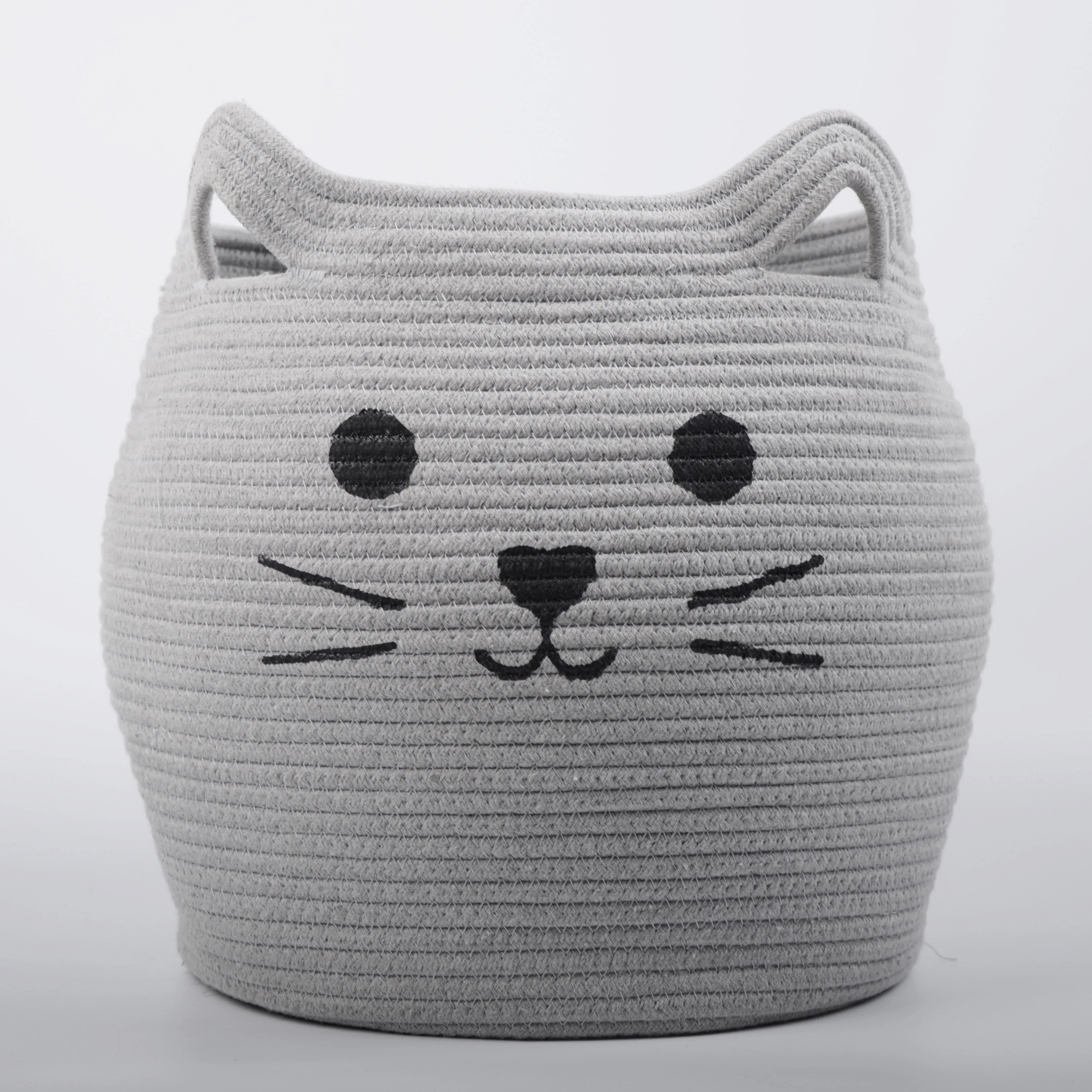 cotton rope woven basket gift folding capacity fashion basket home sundries storage bin cotton rope basket with handle