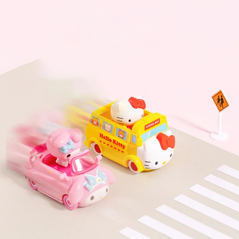 Sanrio Riding Family Fun Trip Blind Box Birthday Gift Kawaii My Melody Kuromi Cinnamoroll Pompom Purin Model