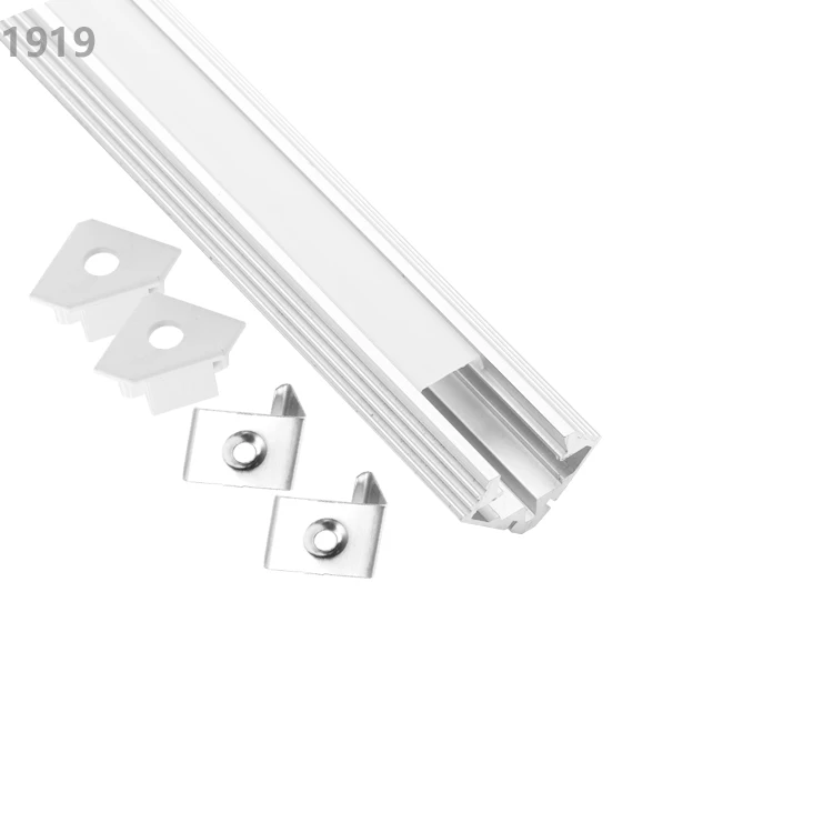 19*19mm angle V shape led aluminium profile for corner led strip lights