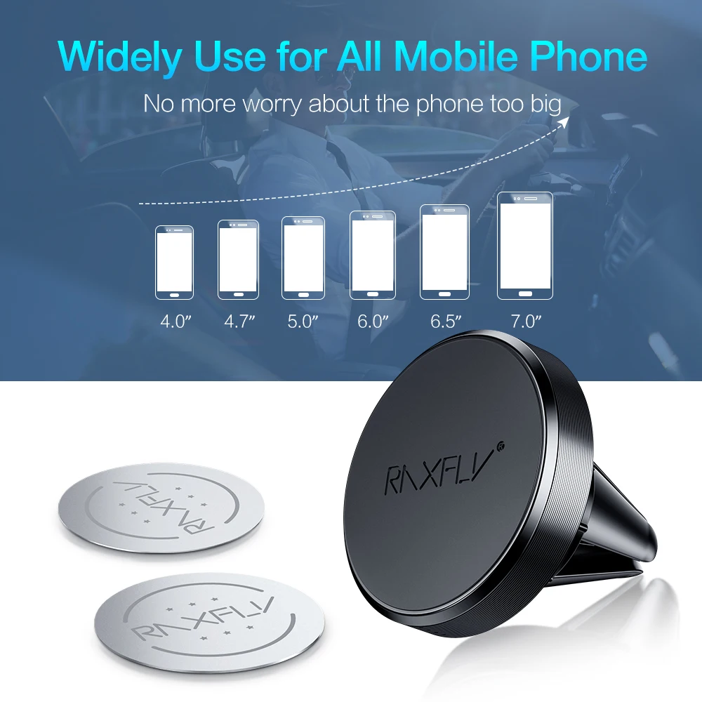 Магнитный автомобильный держатель RAXFLY для мобильного телефона iPhone Samsung Xiaomi магнитное крепление на вентиляционное отверстие поглощающий