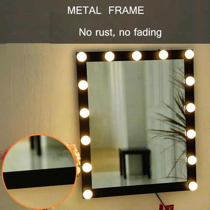 15 Led Bulbs Hollywood Vanity Makeup Mirror with Lights Dressing Table Mirror USB Powered White