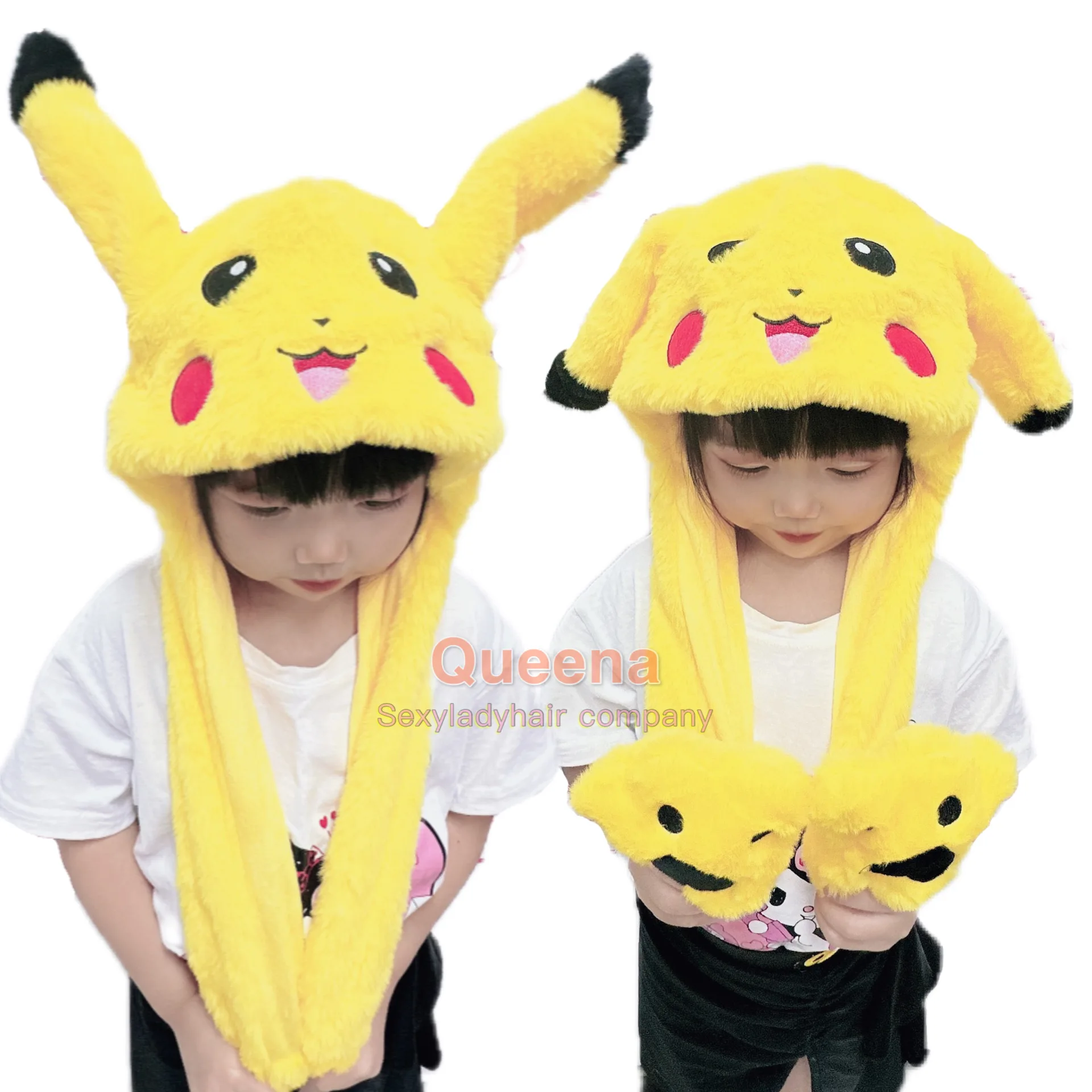 Зимняя плюшевая шапочка с подвижными волосами