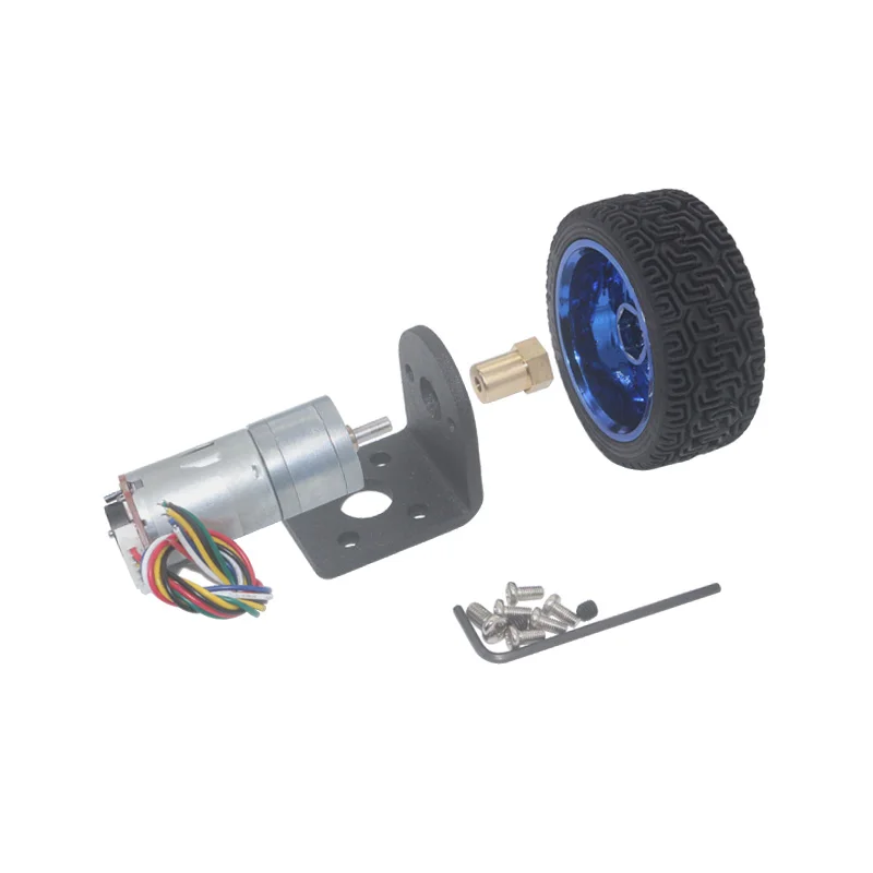 25mm low noise dc motor 2.5v 6v 24v 12-1360 RPM with encoder coupling gear motor encoder 65mm wheel Smart Car Kit For Robot DIY