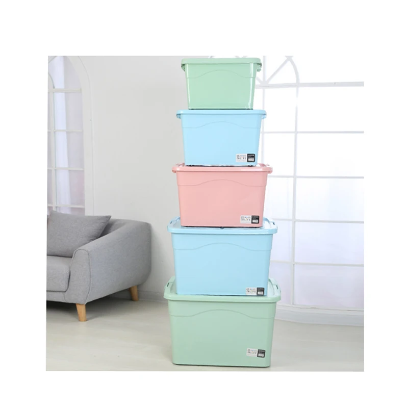 Factory Supply with Buckle Design Large Stably Stacked Plastic Storage Boxes with Lids