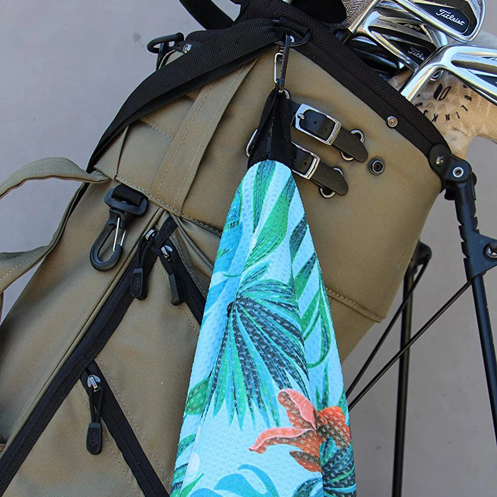 Sublimation printed microfiber quick dry jaqcuard golf towels best absorbent with custom logo