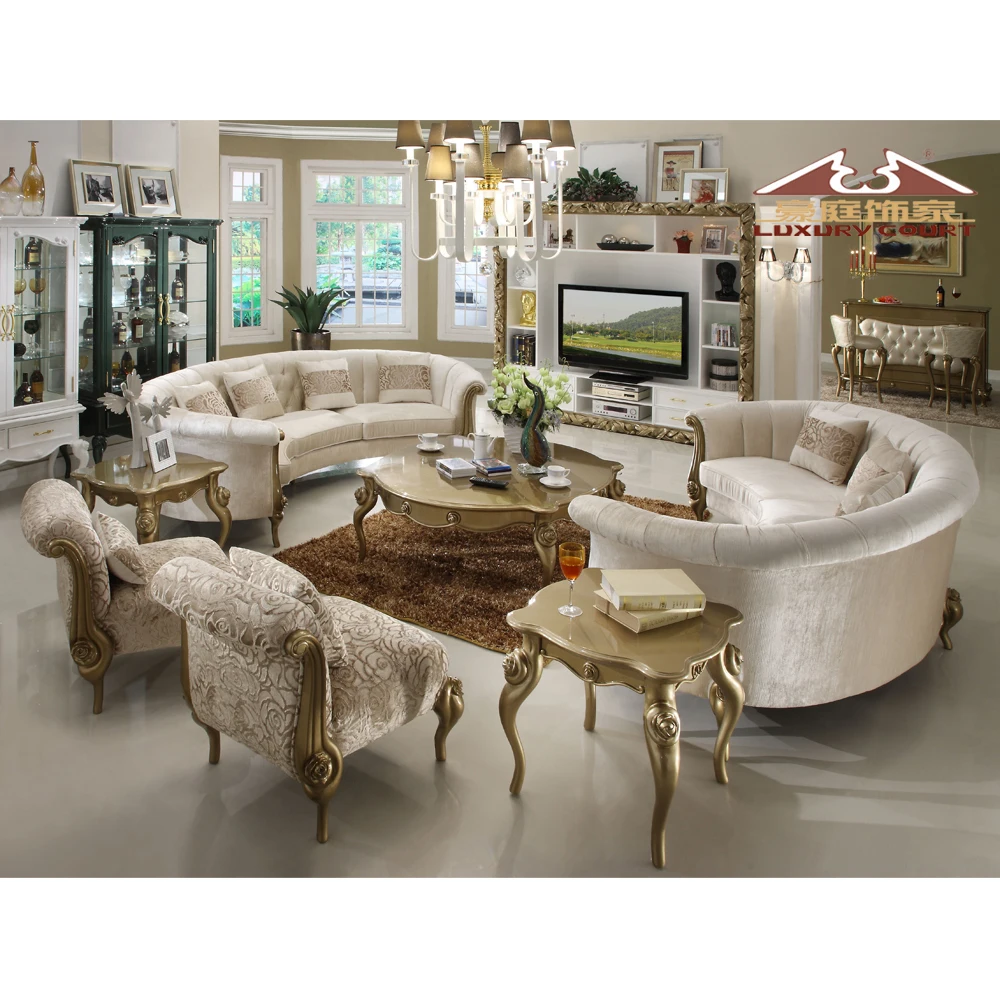Longhao Furniture Manufactory European Classic Fabric Corner L Shaped Sofa Set for Living Room