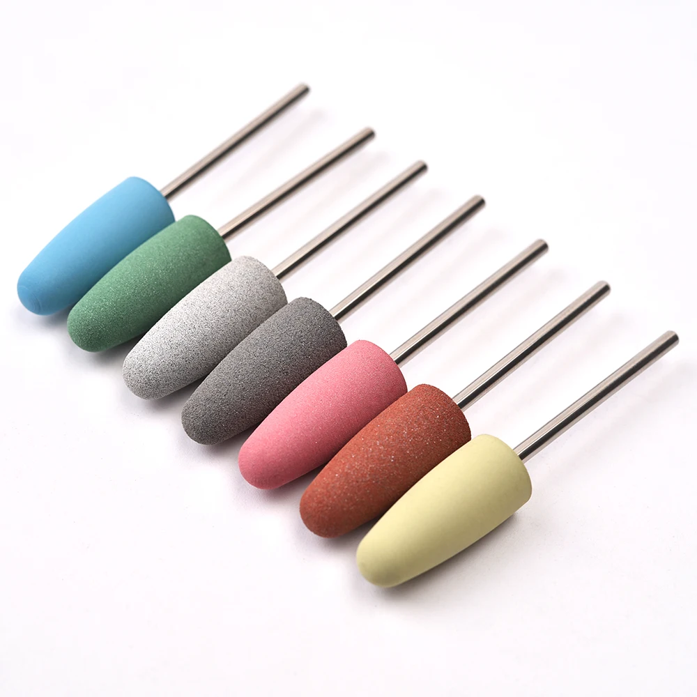 Electric Mill Cutters Nail Drill Bits Rubber Cutter Bits For Manicure Pedicure Tools Round Head Manicure Cutter Grinding Tools
