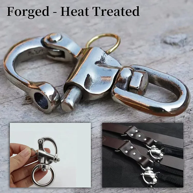 Boat Rigging 316/304 Stainless Steel Quick release Bail rope Swivel Eye Snap Spring Shackle