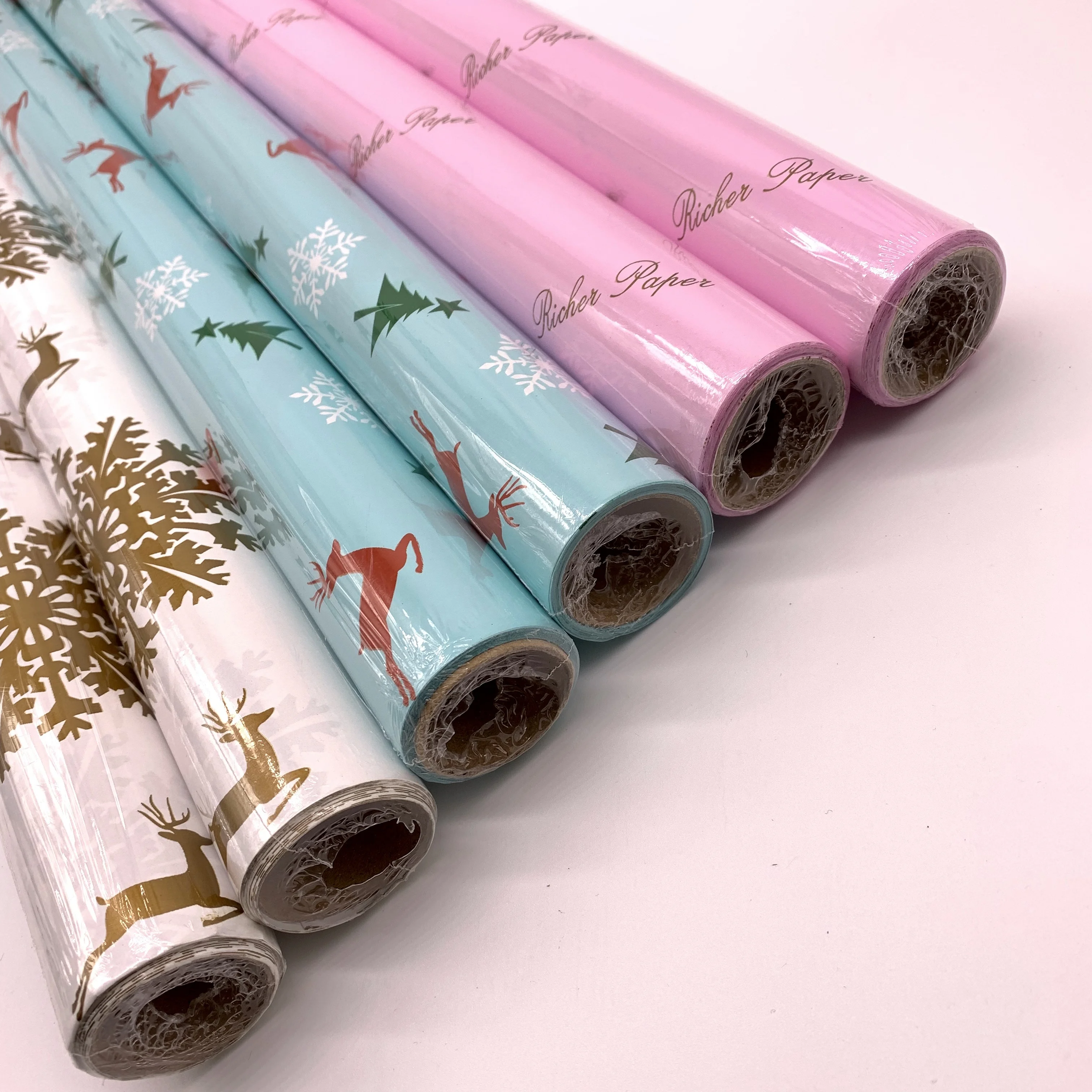 
80gsm coated Custom printed Gift wrapping Paper roll for gift packing 