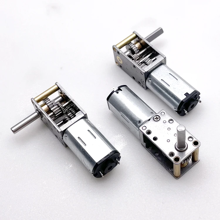 Customized long shaft 1000 ratio low rpm N20 N30 brush motor with worm gearbox