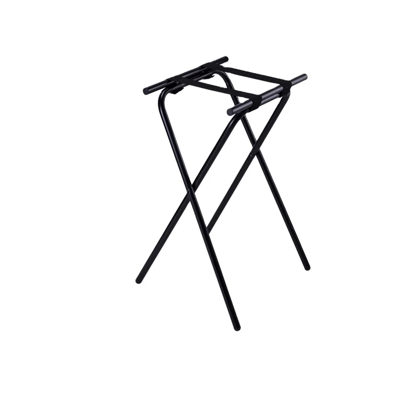 Black plated Steel Luggage Rack Hotel Fast-Food Tray Stand