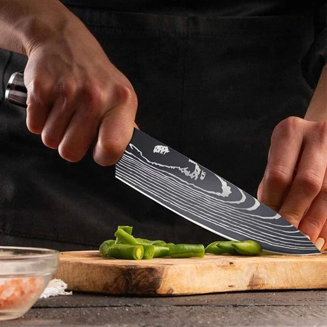 Factory wholesale Damascus kitchen knife brown 8 inch stainless steel cutting fish knife