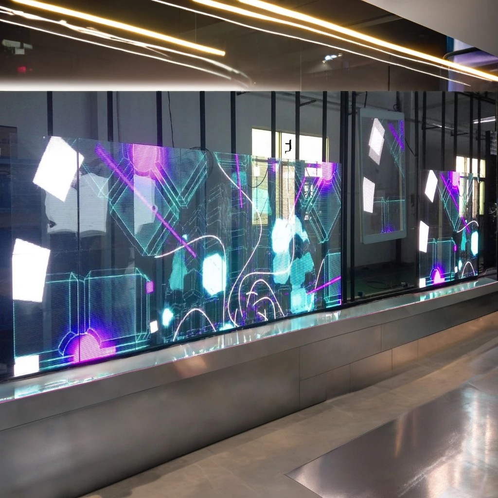 Hd-transparent led flexible P6 flip-chip cob  transparent film screen