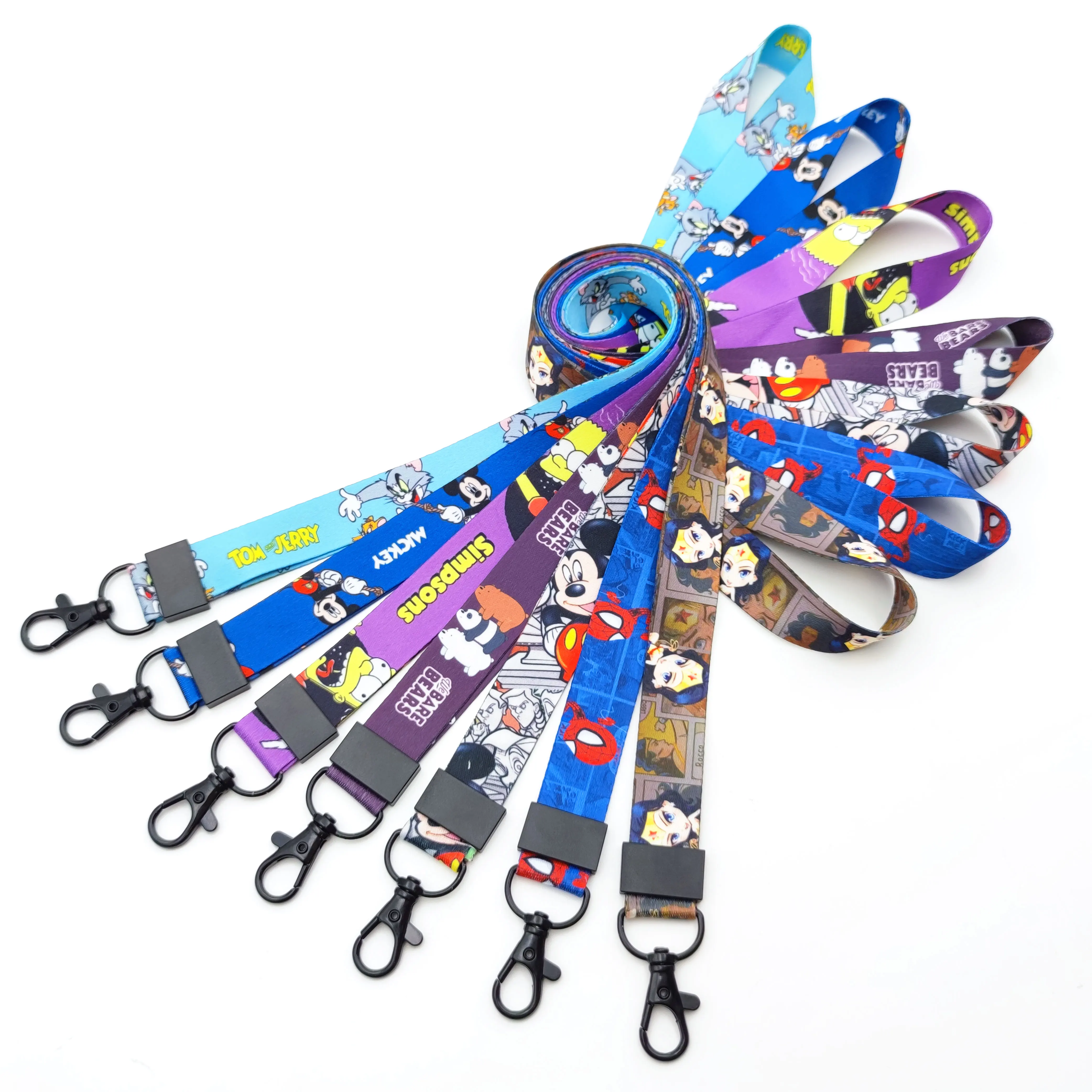 Wholesale Custom Logo Polyester Lanyards Personalized Anime Printed Sublimation Digital Woven Heat Press Logo