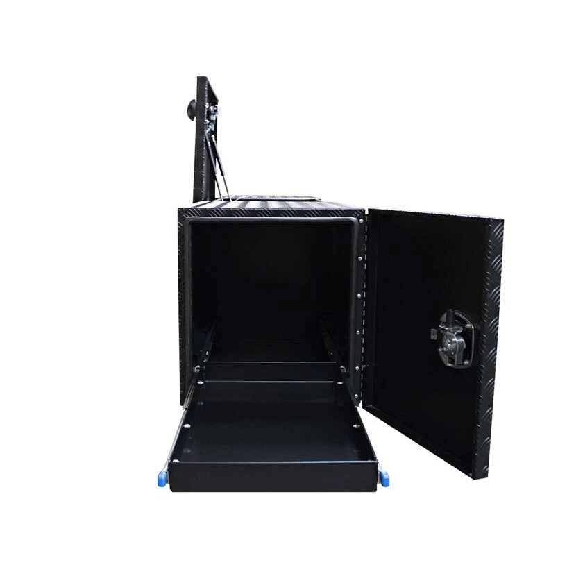 Checker plate Big Space Aluminum Truck Tool Box Underbody Trailer Storage With Lock