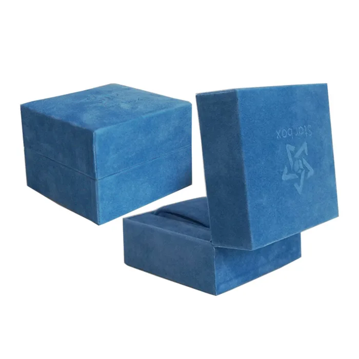 Best sellers multi-functional blue velvet plastic jewelry watches display storage case watch case holder one slot