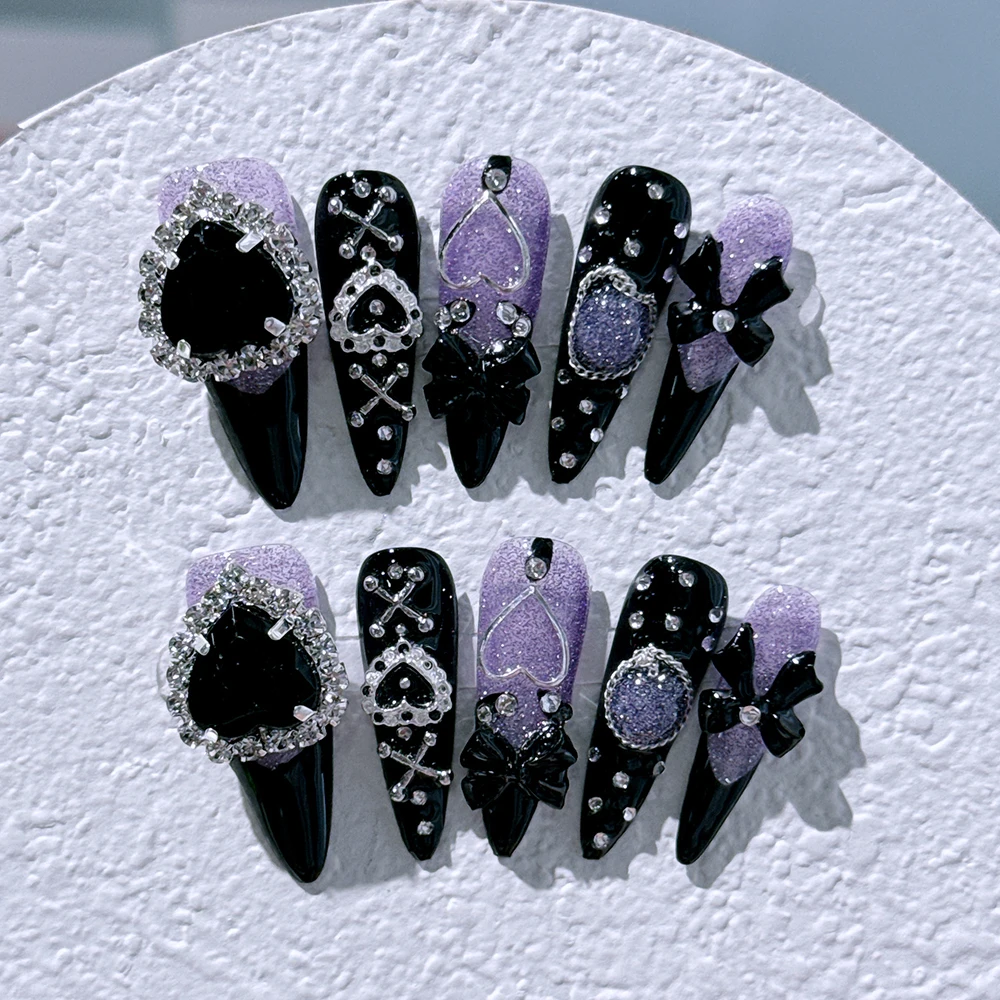 High Quality OEM False Luxury Handmade Nails Art Long Full Cover Fake DIY Press-On Nail Full Cover Fake Nails