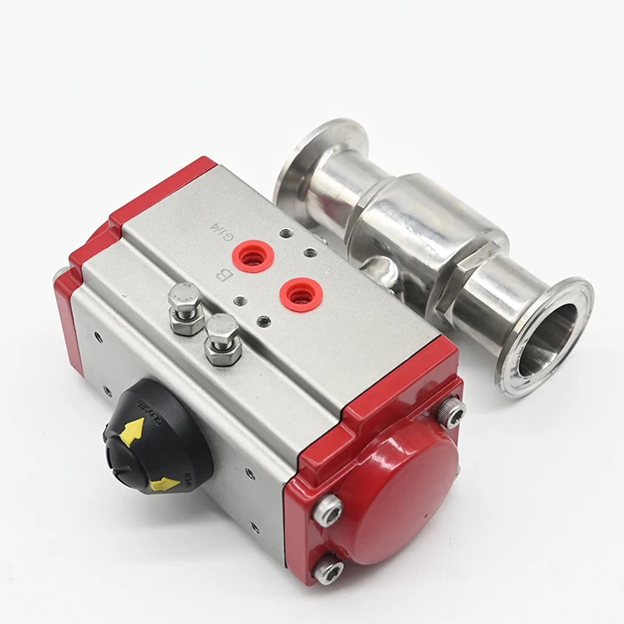 JTAIV Customization sanitary ball valve actuator Quick-install 2-way Single/Double Acting SS316 pneumatic ball valve