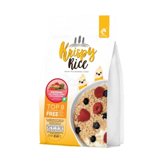 Krispy Rice Food Snacks Breakfast Cereal Wheat Grain Best Selling from Thailand