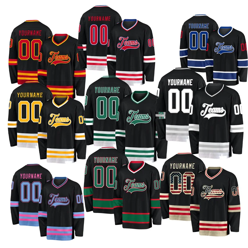 2023 hockey jerseys made in china Custom name logo with multiple selection styles hockey jersey