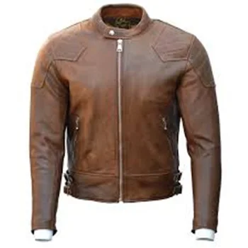 
Mens Real Leather Jacket Top Quality 