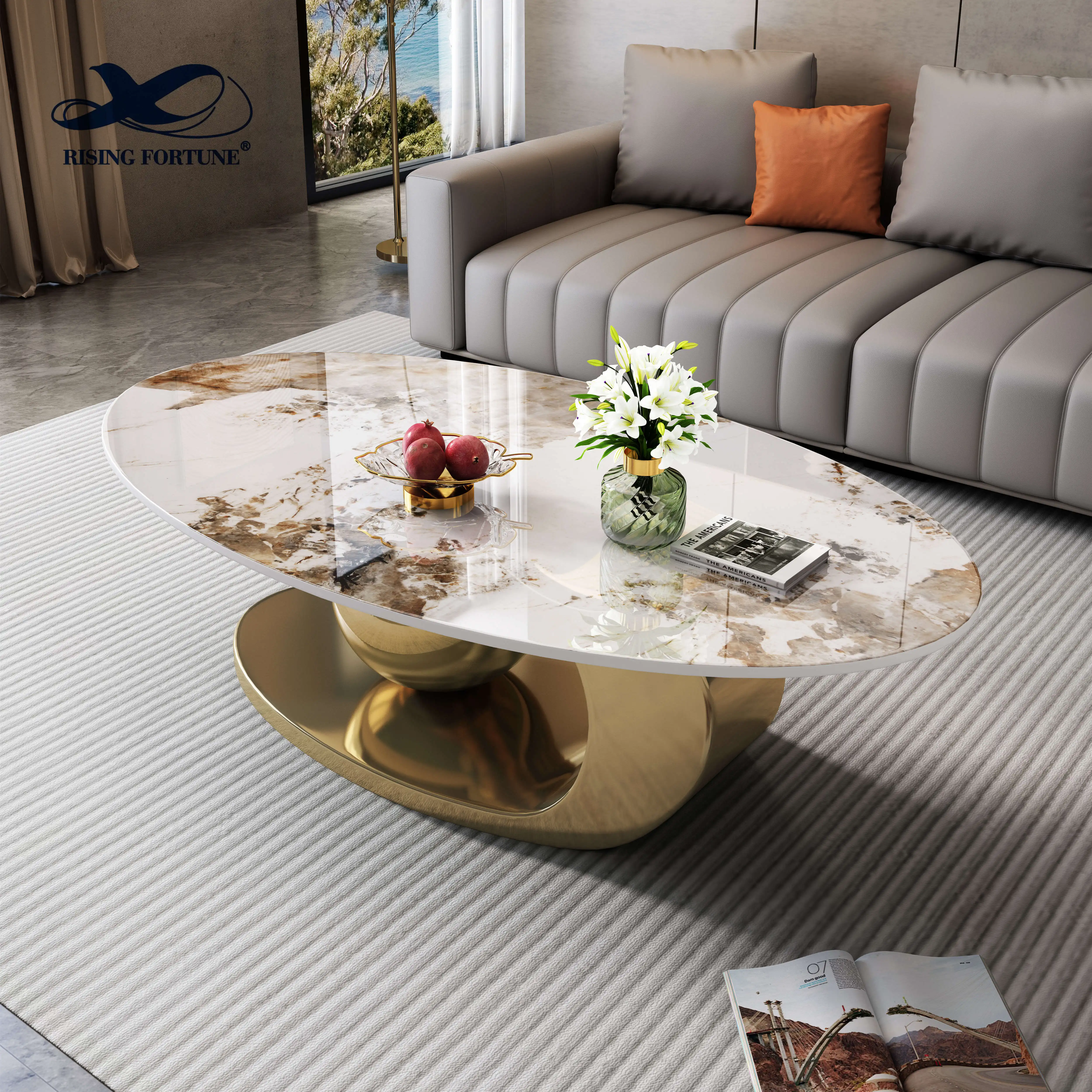 Luxury Nordic Modern Square Nesting Lift Top Stainless steel Tea Center Coffee Tables For The Living Room