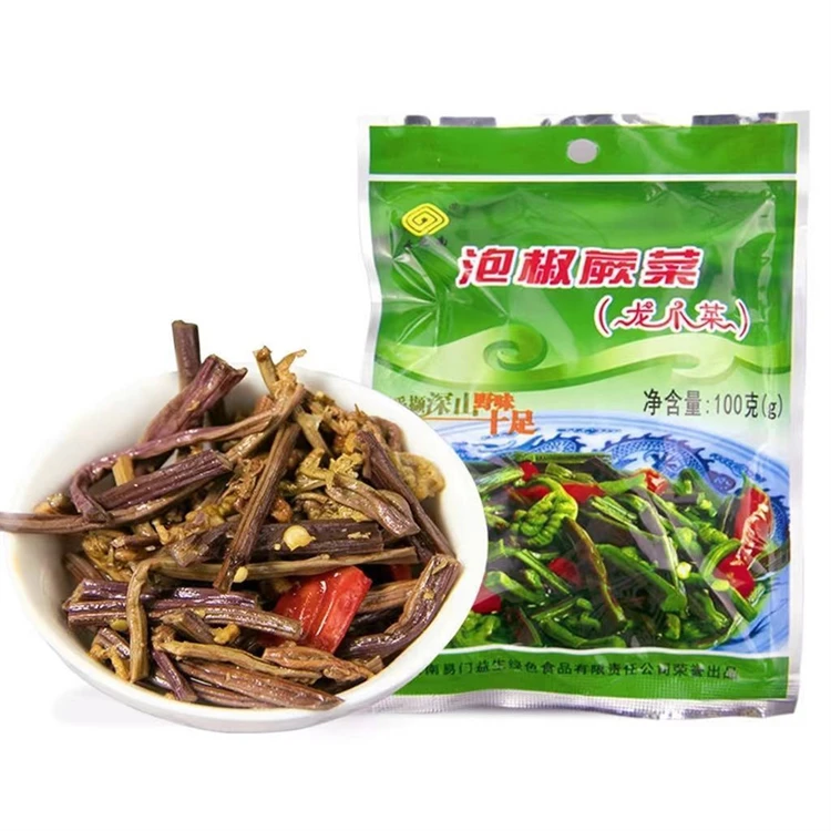 Yunnan High Quality Organic Specialties Fresh Raw Materials Ready To Eat With Open Lid Spicy And Refreshing Fern Vegetable