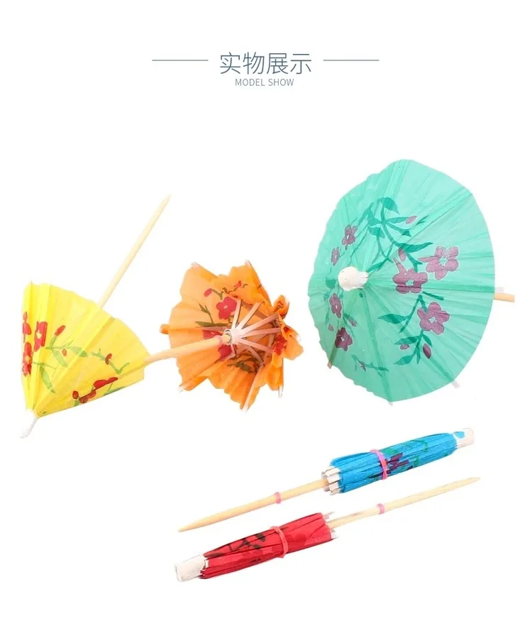 Wholesale Wood Bamboo Colorful Cocktail Umbrella Toothpicks Flag picks Sticks For Cakes