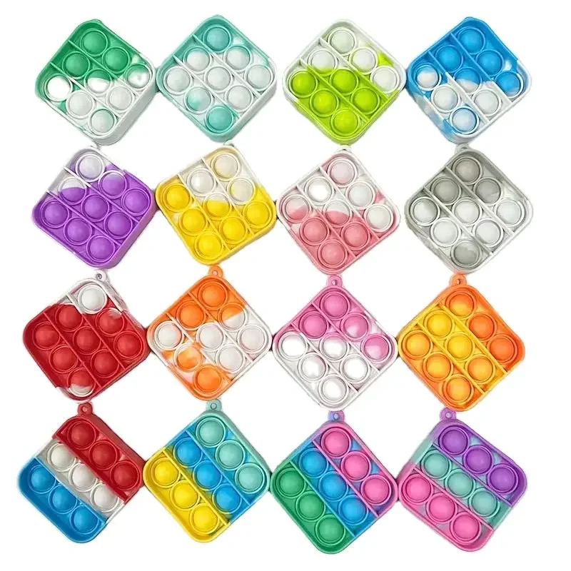 Custom shape Pop Fidget Toys Bulk Party Favors for Kids Mini Pop Keychain Classroom Fidget Toy Pack