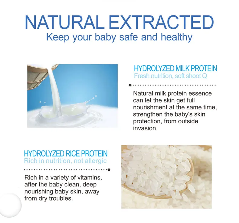 Oem/Odm Customized private label bottle shower gel baby milk  organic body wash shampoo