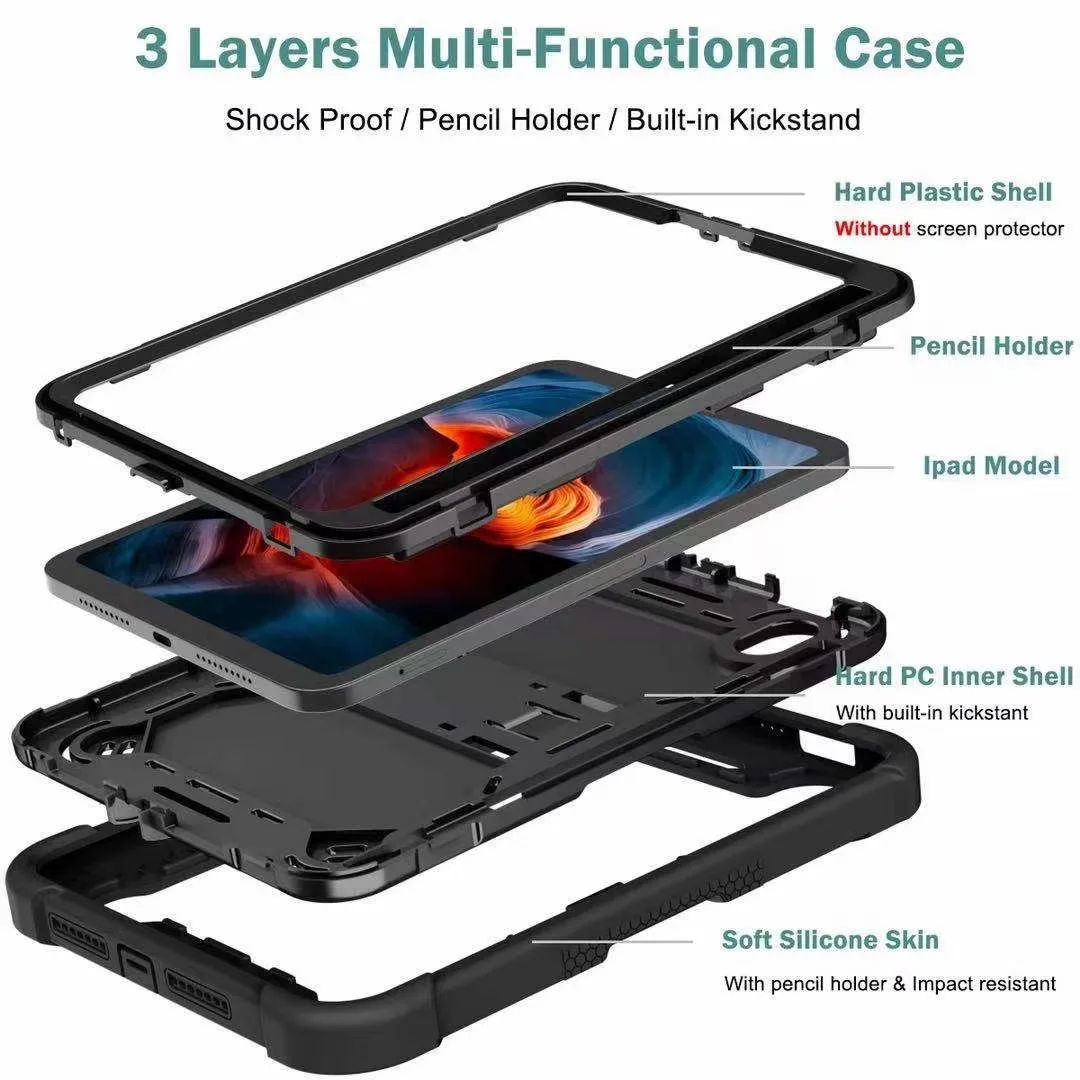 Rugged Tablet Covers for Samsung Galaxy Tab A7 Lite 8.7 inch T220 T225 Rubber Forro Para Shockproof Case with Pencil Holders