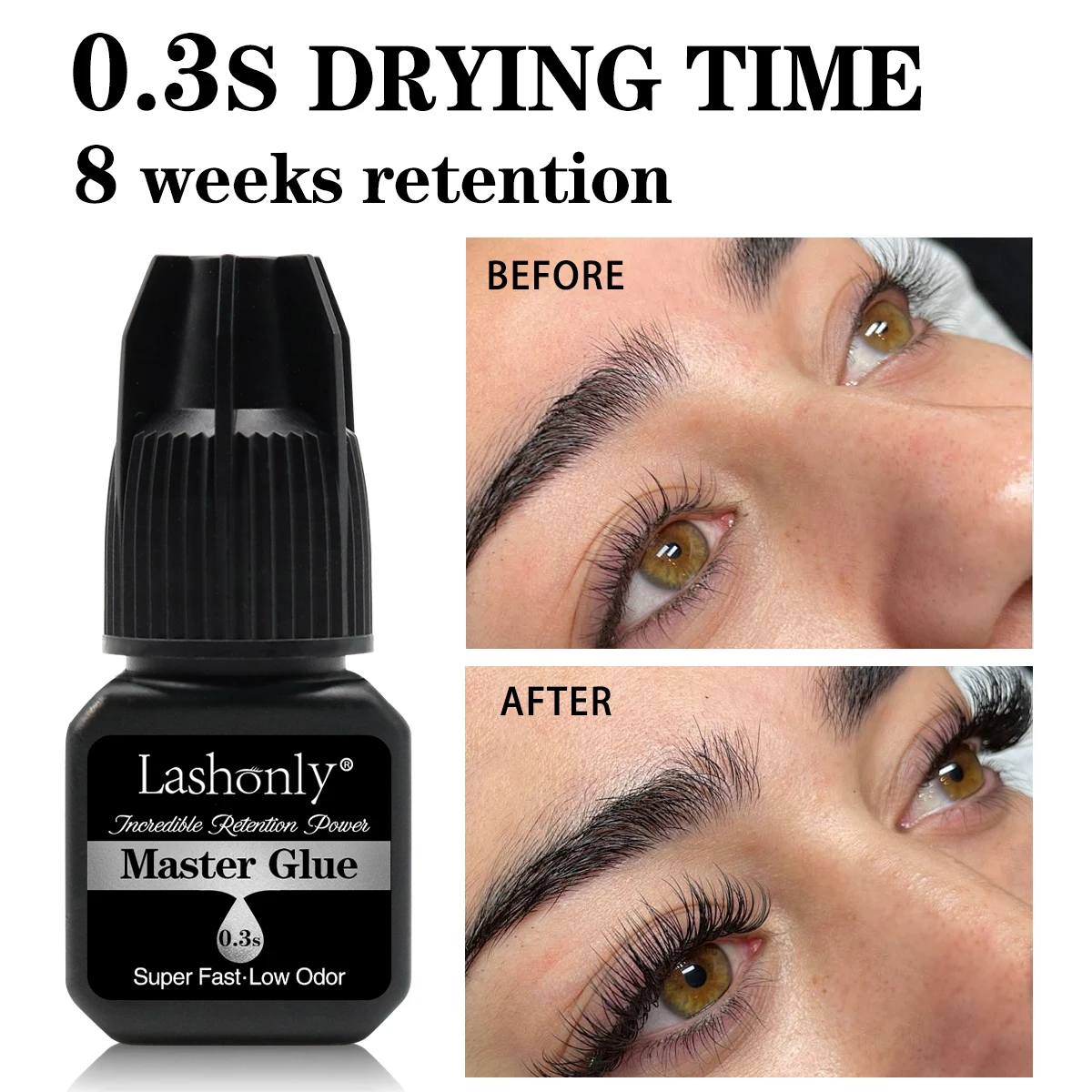 Сверхбыстрый клей для ресниц Lashonly 0 3 s 5 мл с низким запахом логотипом индивидуальная этикетка