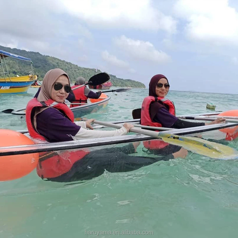 Plastic Crystal See Through Transparent Canoe Kayak Fishing Boat