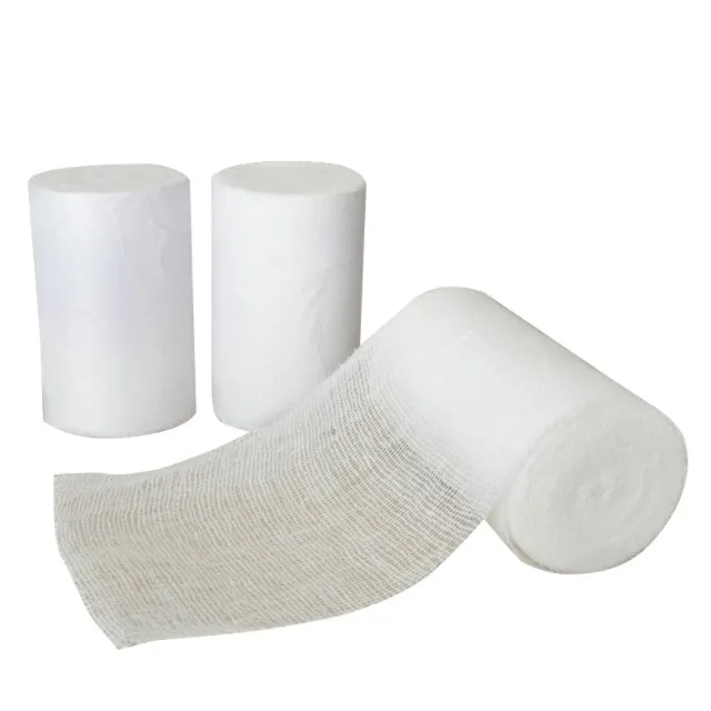 SJ China Wholesale 100% Cotton Fabric Medical Absorbent Hospital Use Bleached Wound Medical Cotton Gauze Rolls
