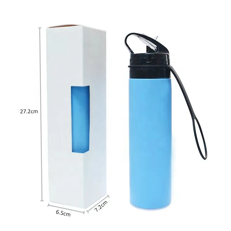 CUTEN Customized silicone water bottles Bouteilles deau 600ml Outdoor  Sports Travel Foldable Silicone Water Bottles