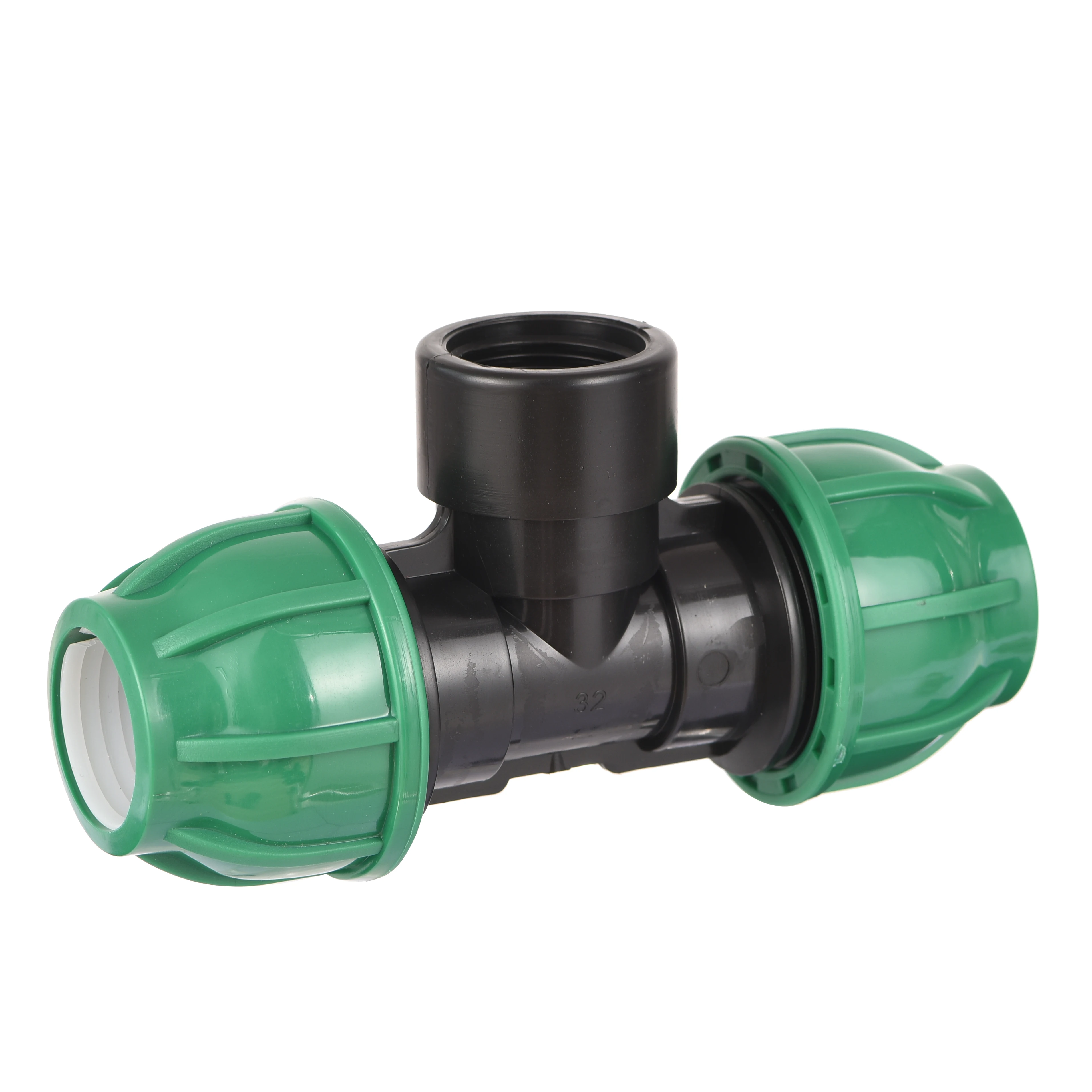 China Quality Supplier PP Pipe fittings PN10 16 PP Compression Fitting quick connector HDPE Pipe Male threaded Tee