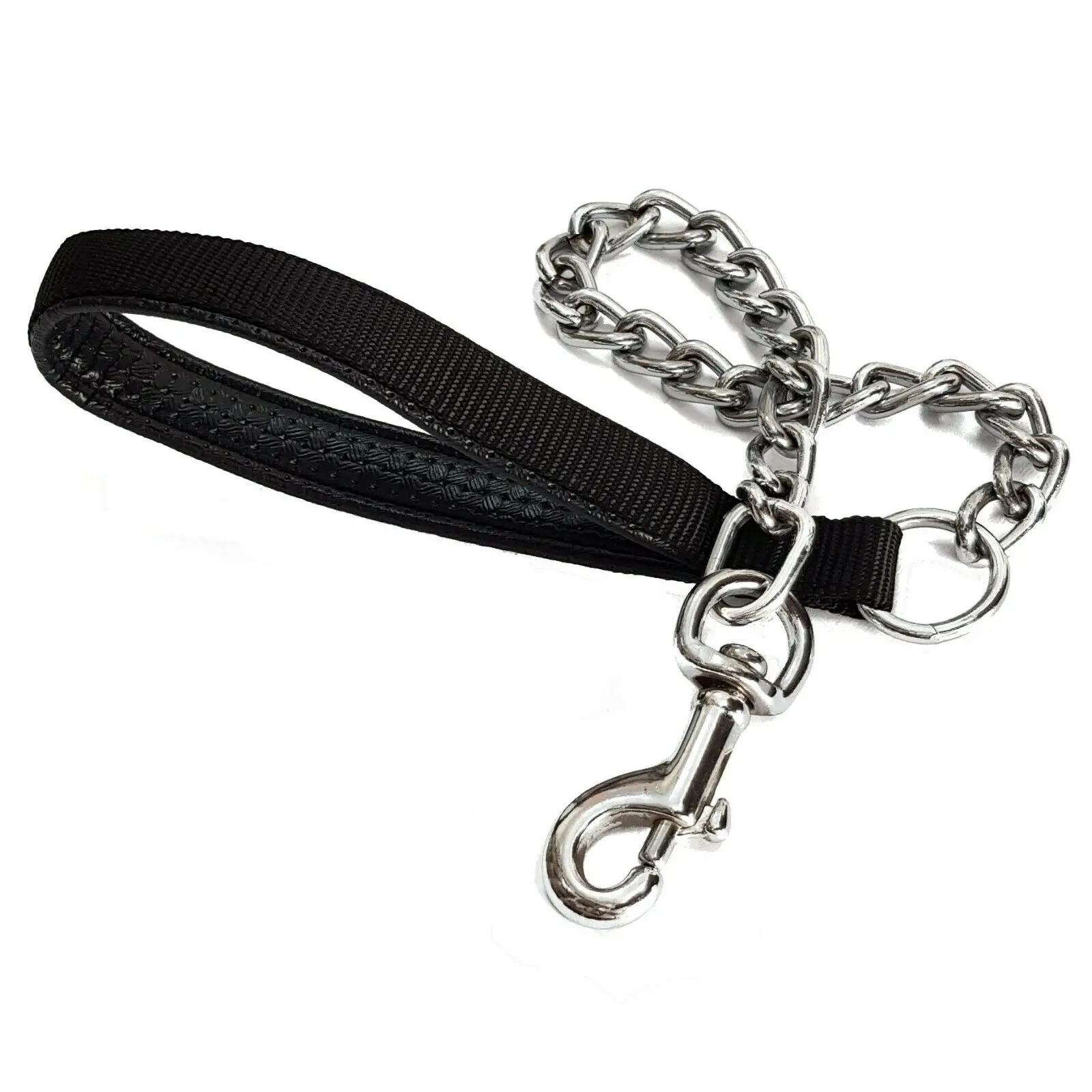 
 Сверхмощный Короткий Металлический поводок для собак с толстой цепью и мягкой ручкой C2764  